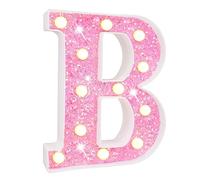 Le Lettere dell'alfabeto Rosa a LED Si Illuminano per la Luce Notturna, per la casa, per Feste di Compleanno, Matrimoni, Natale, Bar. B