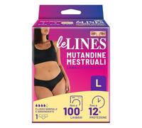 Le LINES Mutande Mestruali Donna Taglia L - Slip Assorbenti | Mutandine Lavabili e Riutilizzabili fino a 100 Lavaggi, Protezione fino a 12 Ore, Invisibili, per Flusso Normale e Abbondante