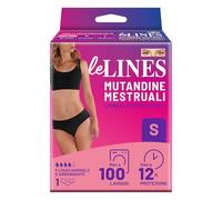 Le LINES Mutande Mestruali Donna Taglia S - Slip Assorbenti Lavabili e Riutilizzabili fino a 100 Lavaggi, Protezione fino a 12 Ore, Invisibili, per Flusso Normale e Abbondante, Tecnologia a 4 Strati