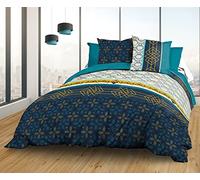 Le linge de Jules Biarritz - Parure di lenzuola con angoli 160 x 200 + 2 T - Puro cotone 57 fili