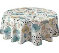 Le linge de Jules Bloom, tovaglia antimacchia ovale, 150 x 240 cm, blu, beige