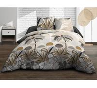 Le linge de Jules Copripiumino 220 x 240 + 2 federe - Puro cotone 57 fili - Palma