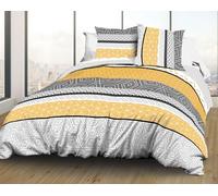 Le linge de Jules - Copripiumino 240 x 260 + 2 federe Puro Cotone 57 Fili Leon Dore