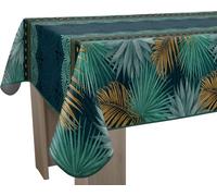 Le linge de Jules Paraiso, tovaglia antimacchia rettangolare, 150 x 300 cm, blu, verde, senape