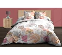 Le linge de Jules Parure lenzuolo piano + lenzuolo con angoli 140 x 190 + 2 T, puro cotone 57 fili, colore: rosa