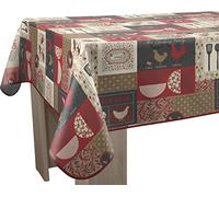 Le linge de Jules Tovaglia antimacchia Chicken, rettangolare, 150 x 240 cm, colore: Rosso