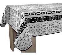 Le linge de Jules Tovaglia antimacchia Graphic, rettangolare, 150 x 300 cm, nero, bianco