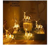 Le luci, Luci a Corda Creative con Renne|Luci Natalizie a LED|Illuminazione fatata alimentata Tramite USB e Batteria|Decorazioni Luminose Fai-da-Te for casa, Giardino, Pa(Yellow)