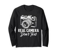 Le Macchine fotografiche Reali Non scrivono Divertenti Amanti della Fotografia istantanea Maglia a Manica