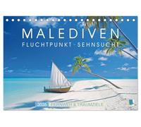 Le Maldive: Desiderio punto di fuga (calendario da tavolo 2026 DIN A5 quer), Calvendo Calendario mensile: voglia di strada e destinazioni da sogno: Maldive arcipelago - Poesia nel Pacifico (CALVENDO