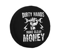 Le Mani Sporche Fanno Soldi Puliti Copertura della Gomma Antipolvere Ruota di Scorta Coperture della Impermeabile Copri Ruota di Scorta Universale per Camion Rimorchio Car Auto 16inch