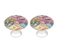 Le manopole variopinte del gabinetto dei dollari di Bill dei soldi americani tira il cassetto rotondo dell'acciaio inossidabile per la maniglia del guardaroba