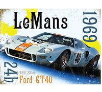 Le mans 1969 Ford GT40 Grande Insegna Acciaio 400mm x 300mm ( Og )