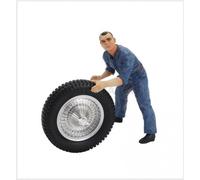 LE MANS MINIATURES FLM118044-D1 Georges, wheel carriers with blue worksuits