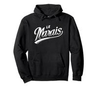 Le Marais Parigi Francia Script Lettering Felpa con Cappuccio
