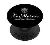 Le Marais Parigi, riva destra, vintage, Fleur de Lis PopSockets PopGrip Adesivo