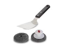 Le Marquier Kit Pulizia Plancha Spatola Spugnetta Inox