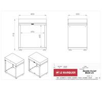 Le Marquier Mobile Aperto 80 x 55 cm Nero