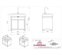 Le Marquier Mobile Con Lavello Integrato E Piano In Inox 80 X 55 Cm Duo