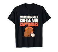 Le mattine Hanno Bisogno di caffè e Capibara Amante del caffè Capybara Maglietta