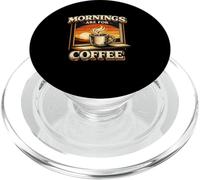 Le mattine sono per il caffè Caffeina vintage al tramonto PopSockets PopGrip per MagSafe