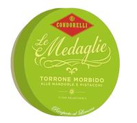 Le Medaglie Torrone Morbido alle Mandorle e Pistacchi Ricoperto al Limone per condorelli 150g