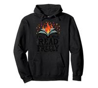 Le menti libere leggono Liberamente: Intellectual Freedom Flame Felpa con Cappuccio, Unisex per Adulti, Nero, XXL