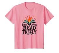 Le menti libere leggono Liberamente: Intellectual Freedom Flame Maglietta, Bambini, Rosa, 4 Anni