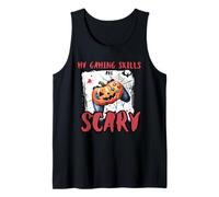 Le mie abilità di gioco sono spaventose zucca Halloween per uomini donne Canotta