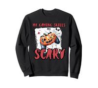 Le mie abilità di gioco sono spaventose zucca Halloween per uomini donne Felpa
