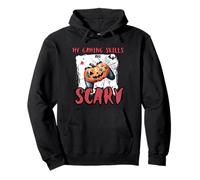 Le mie abilità di gioco sono spaventose zucca Halloween per uomini donne Felpa con Cappuccio