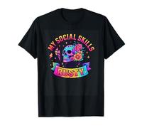 Le Mie abilità sociali Sono Rusty Skull Rainbow Maglietta
