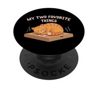 Le mie due cose preferite Pizza Cat Lover PopSockets PopGrip Adesivo