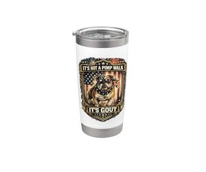Le mie ginocchia e la gotta non sono d'accordo Design divertente Gotta Invecchiamento Scherzo Bicchiere termico in acciaio inox doppia parete