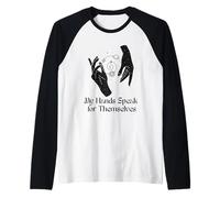 Le Mie Mani parlano per se Stessi Sordi ASL Expression Design Maglia con Maniche Raglan