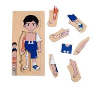 Le mie parti del corpo puzzle per bambini bambini ragazze ragazzi montessori anatomia in legno puzzle 3-5 anni prescolare gioco educativo corpo umano giocattolo cognitivo (Kim)