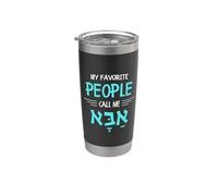 Le mie persone preferite mi chiamano Abba Hebrew Dad Hanukkah Bicchiere termico in acciaio inox doppia parete