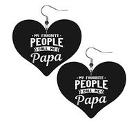 Le mie persone preferite mi chiamano papà Orecchini in pelle per le donne Orecchini pendenti con ciondolo a forma di cuore con gancio Regali per ragazza adulta