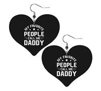 Le mie persone preferite mi chiamano papà Orecchini in pelle per le donne Orecchini pendenti con ciondolo a forma di cuore con gancio Regali per ragazza adulta
