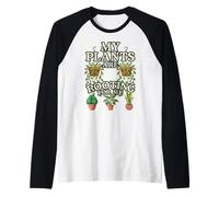 Le Mie Piante Fanno Il tifo per Me Accogliente Arte vegetale Maglia con Maniche Raglan