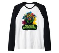 Le Mie Piante Fanno Il tifo per Me Piantare Il Giardinaggio Amante Maglia con Maniche Raglan