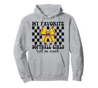 Le mie ragazze preferite Softball Call Me Coach Softball Coach Felpa con Cappuccio