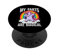 Le mie scoregge sono magiche, divertenti, unicorni che scoreggiano PopSockets PopGrip Adesivo