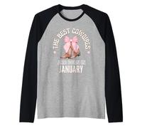Le Migliori Cowgirl Sono Nate a gennaio, Regalo di Compleanno Occidentale Maglia con Maniche Raglan