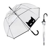 Le Monde du Parapluie - Ombrello a campana trasparente automatico - antivento - 8 stecche in fibra di vetro - solido - gatto