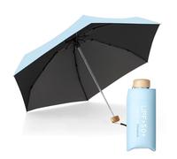Le Monde du Parapluie Ombrello pieghevole da donna a 5 strati, ultra leggero e compatto, da viaggio, tasca, antivento, protezione UV UPF 50+, protezione UV e UV, colore: azzurro cielo