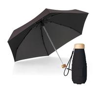 Le Monde du Parapluie Ombrello pieghevole da donna a 5 strati, ultra leggero e compatto, da viaggio, tasca, antivento, protezione UV UPF 50+, protezione UV UPF 50+, colore nero