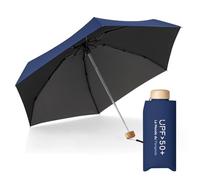 Le Monde du Parapluie Ombrello pieghevole da donna a 5 strati, ultra leggero e compatto, da viaggio, tasca, antivento, protezione UV UPF 50+, protezione UV e UV, colore blu navy