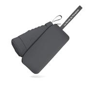 Le Monde du Parapluie Ombrello pieghevole da donna, con 6 persiane, leggero e compatto, 16 cm, formato da viaggio, tasca, borsa a vento, con custodia in pelle, colore: nero