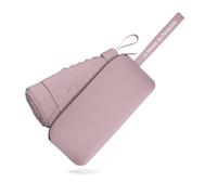 Le Monde du Parapluie Ombrello pieghevole da donna, con 6 persiane, leggero e compatto, 16 cm, formato da viaggio, tasca, borsa a vento, con custodia in pelle, colore: rosa